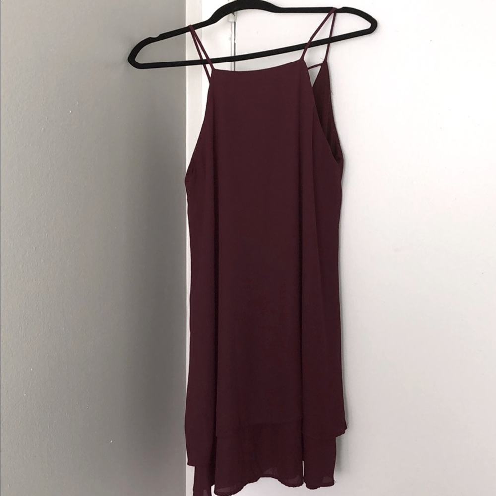 Charlotte Russe maroon dress with spaghetti strap